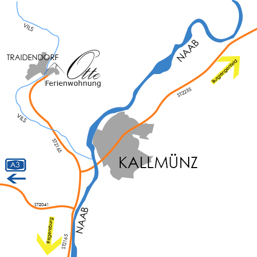 Anfahrt Ferienunterkuenfte Otte Grafik zur Beschreibung der Anfahrt zu den Ferienunterkünften Otte